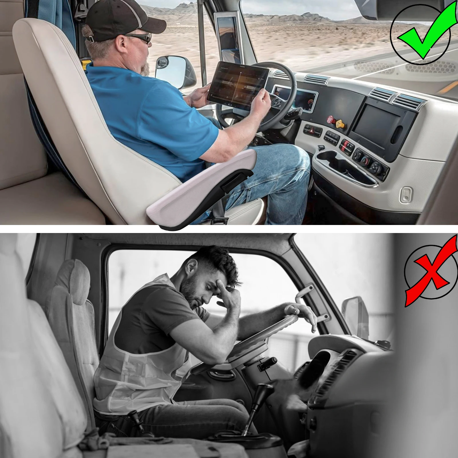 مسند ذراع مقعد HWHONGRV ملحقات مسند ذراع مقاومة للاهتراء قابلة للتعديل، مناسبة لمساند ذراع مقعد التقاط RV لشاحنة السيارة #2