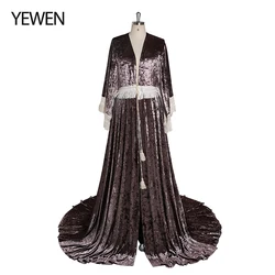 YEWEN-vestido de terciopelo bohemio para fotografía, ropa de maternidad para sesión de fotos, boda, utilería para fotos, YW220820