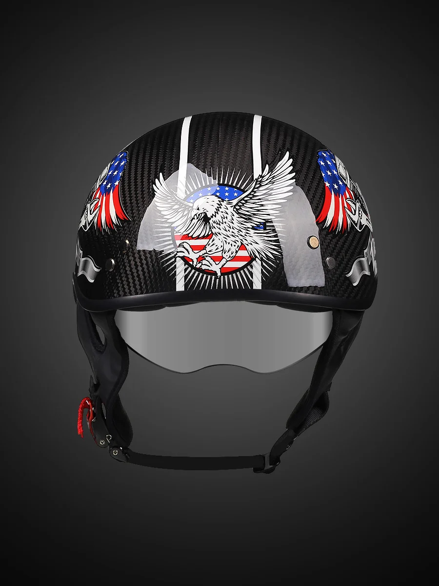 

Moto Bike For Adults Motorbike Helm DOT Carbonfiber Motorcycle Helmet German Casco Japanese Style Moto Open Half Face