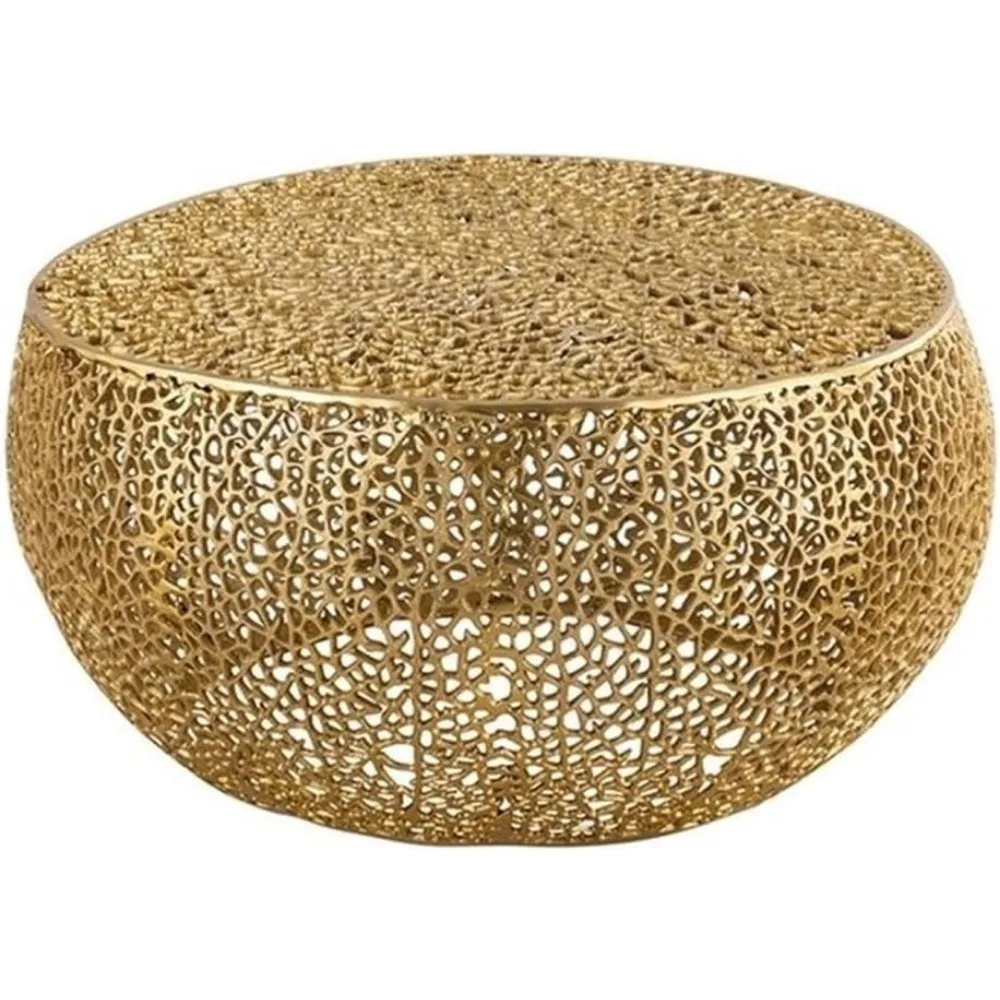

Round Coffee Table Made with Aluminum in Gold Color