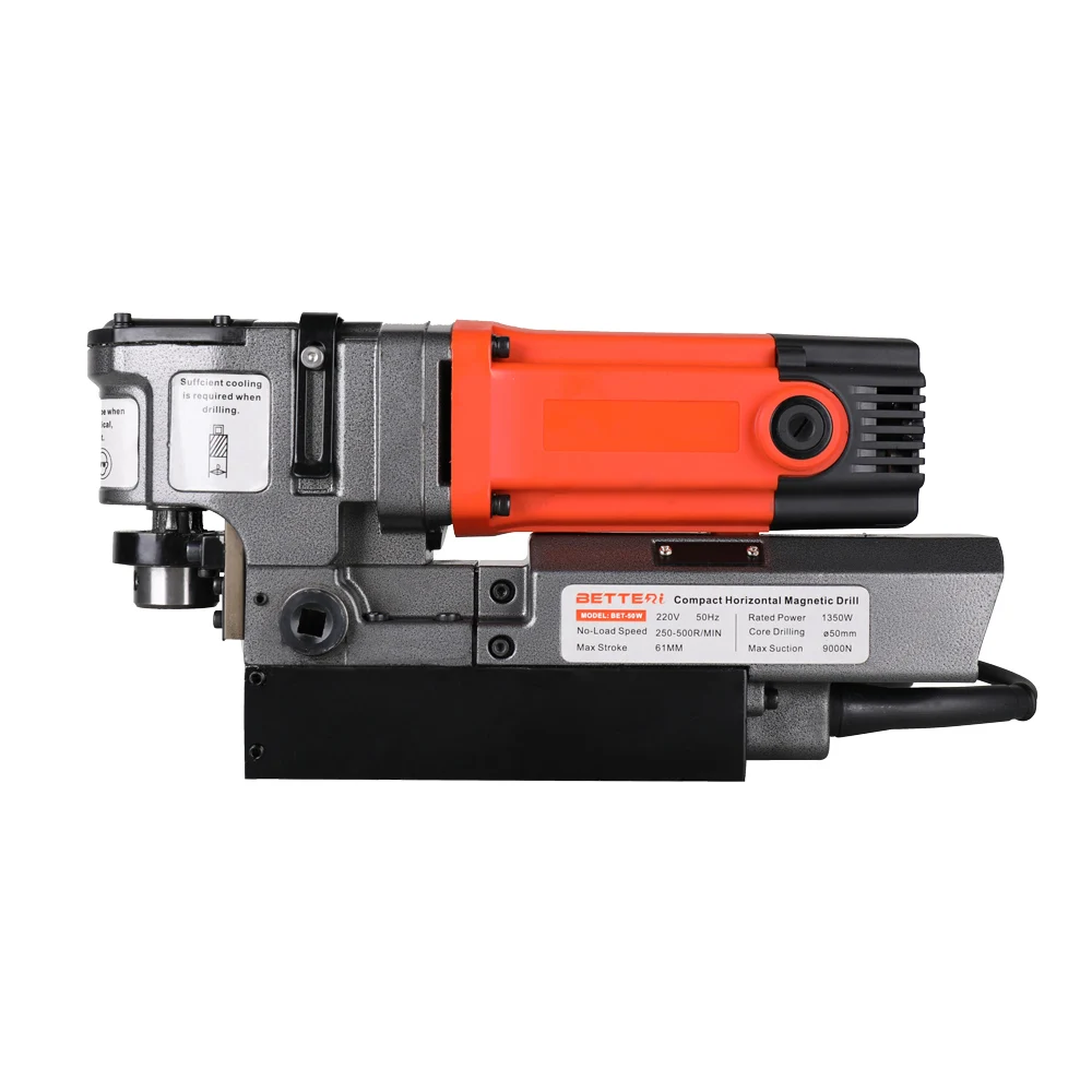 6 Speed Long Stroke 61mm Magnetic Core Drill 1300W Horizontal Type 12-50mm Annular Cutting Machine