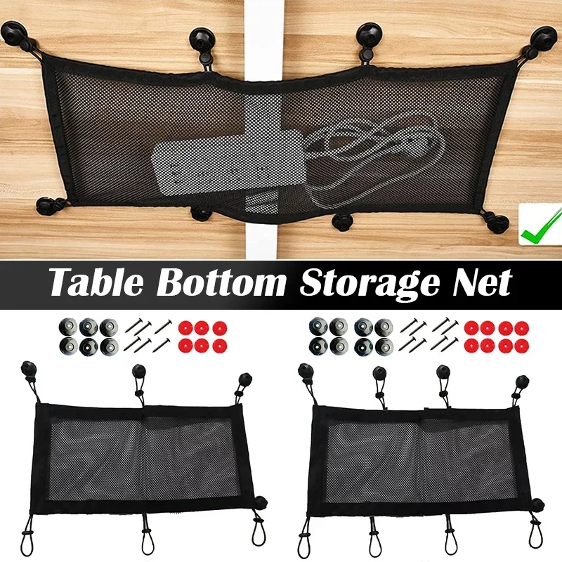 6/8 Hole Socket Network Pocket Under Desk Cable Management Organizer Net Flexible Wire Hiders Under Table Cord Management Mesh