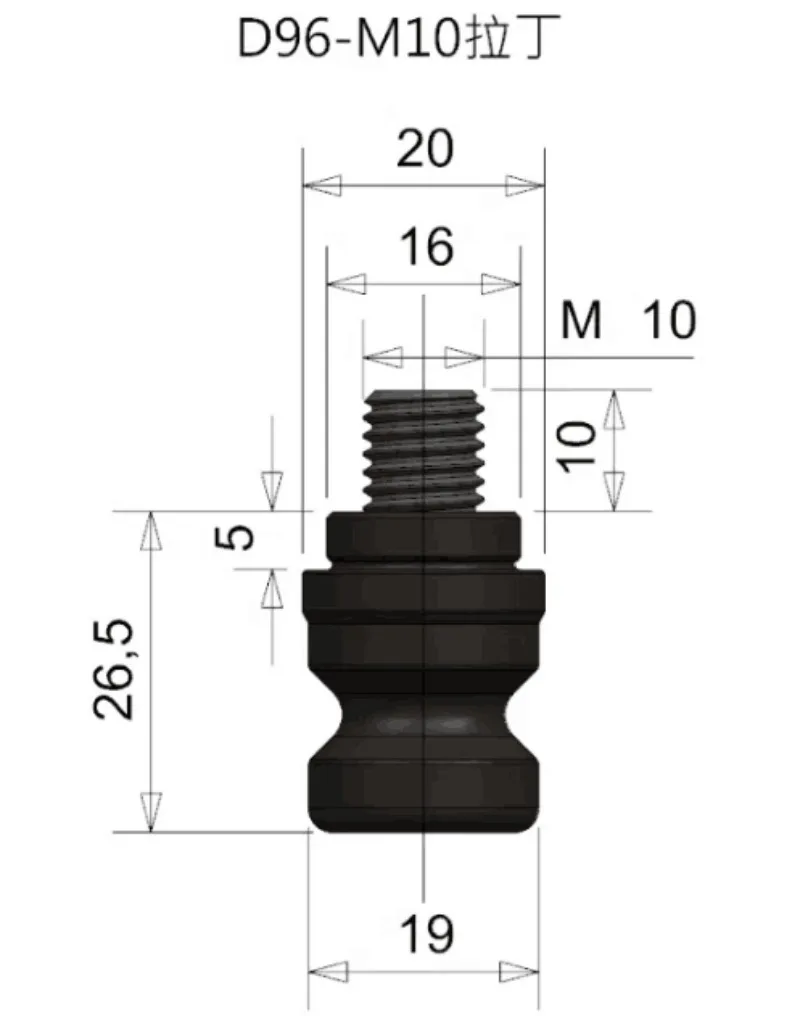 4 unidades M8/M10 latinas adequadas para ponto zero D52/D96