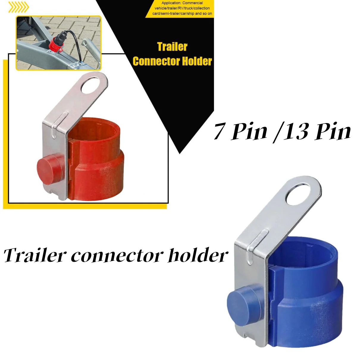 

Trailer Plug Holder 7 Pin /13 Pin Connector Trailer Parts Mounting on Trailer Drawbar Parking Cover Accessorie