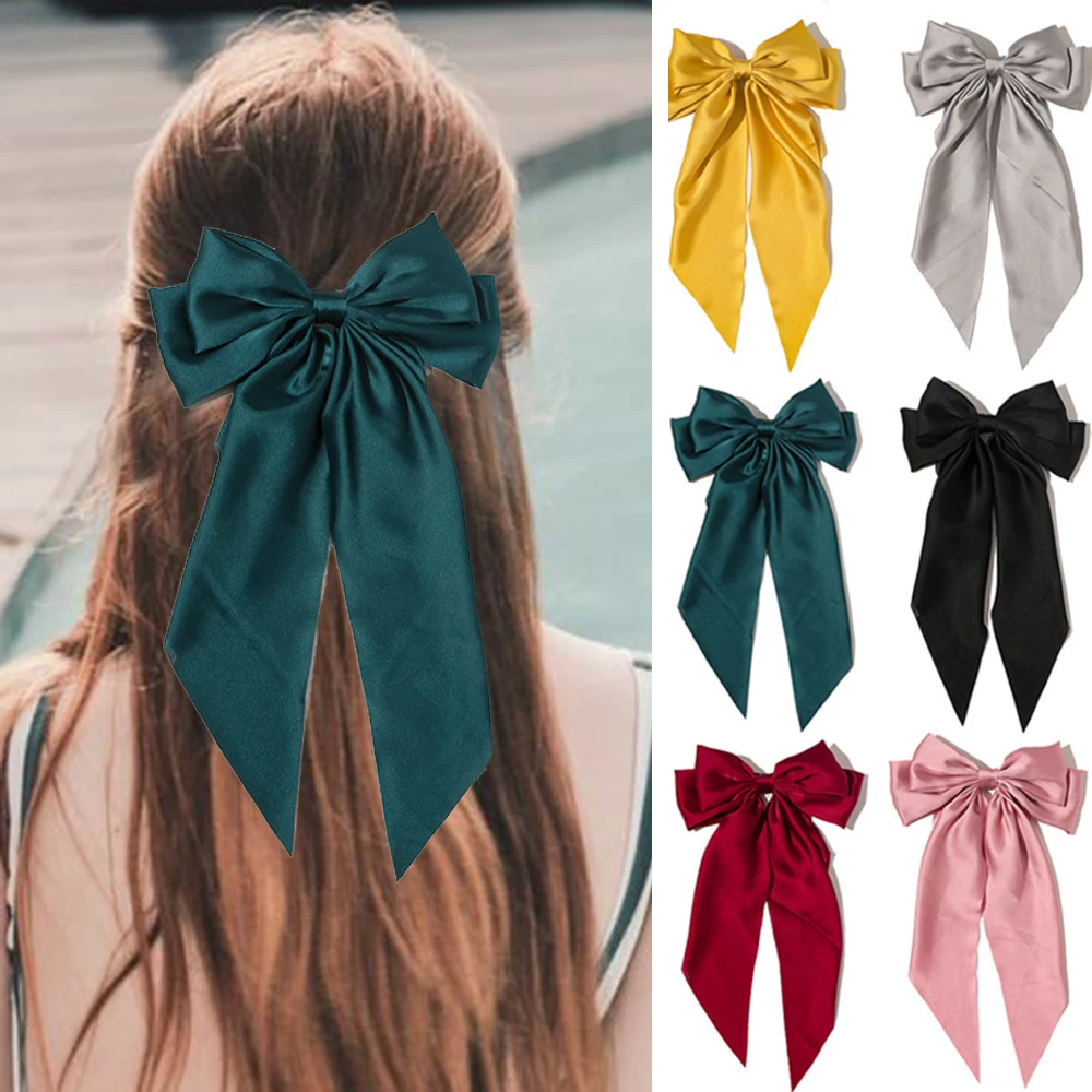 Big Bow Barrettes For Women Black Red Party Hairpin Hot Girl Holiday Styling Hair Clip Clmps Fashion Hair Accessories Gift