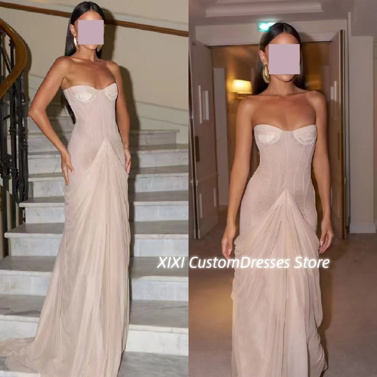 

A-Line Prom Dresses Sweetheart Customize Women'S Evening Dresses Floor-Length Ruffle Formal Occasion Dresses Zipper Up