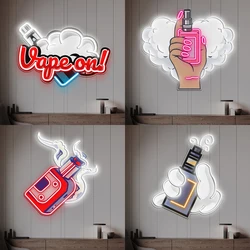 Vape LED Neon Light for Smoke Shop Advertising Decoration Neon Signs Bar Pub Cafe Mancave Wall Decor Custom Business Neon Sign