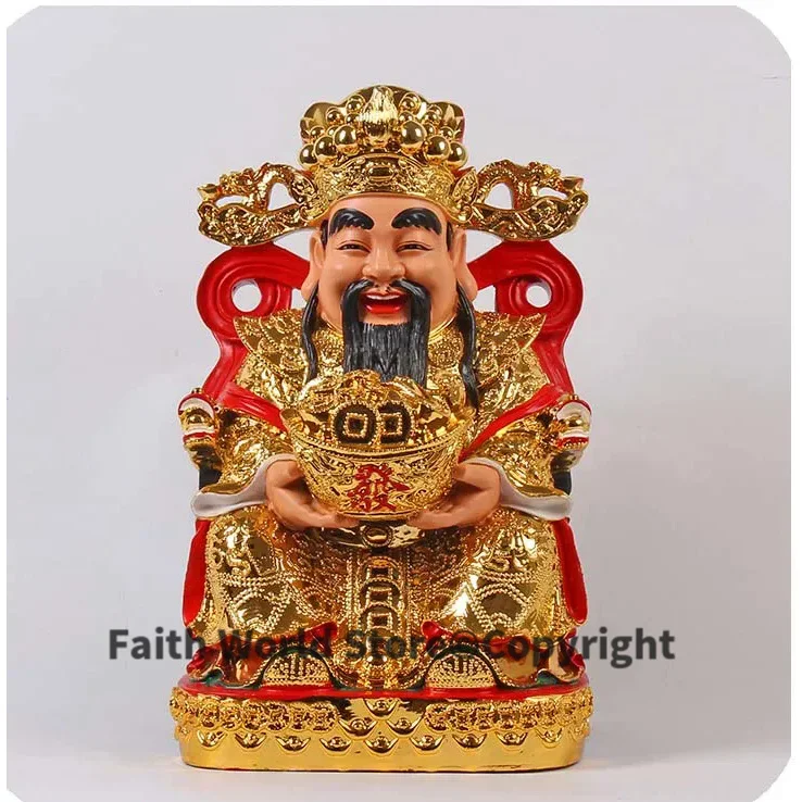 48cm large Southeast Asia HOME Company shop Bring fortune Money GOOD LUCK CAI SHEN YE buddha God of wealth Spiritual protection