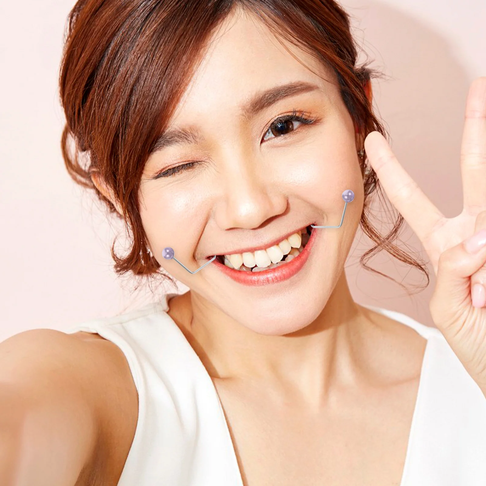 

1 Pair Facial Maker Metal Cheeks Trainer Defined Face Shape Dimples Maker For Cheeks Face Exerciser Tool Trainer For Dimples