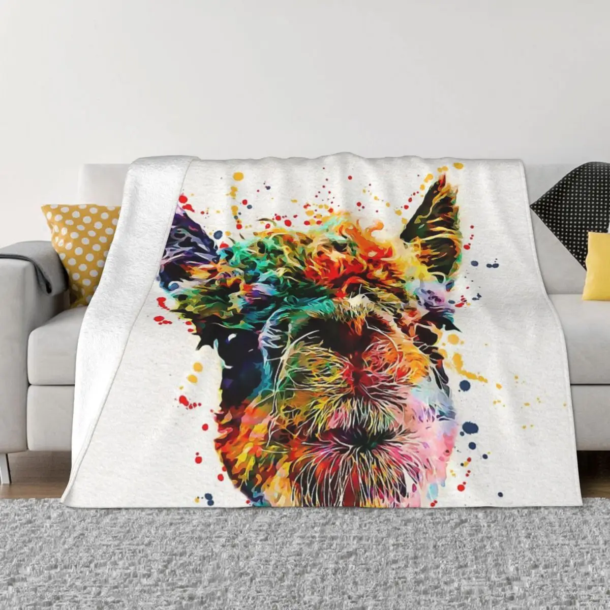 

Llama Watercolor Art Work Alpaca Quilt Bed Blanket Throw Blanket Blankets And Blankets Throw Blanket