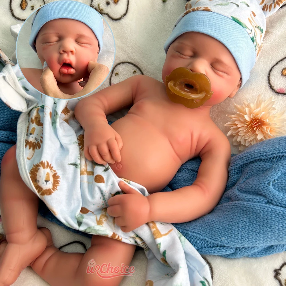 

Open Mouth & Washable 20" Loulou Whole Body Soft Silicone Reborn Baby Girl/Boy 3D Skin Newborn Doll Gift for Dementia Kids Toy