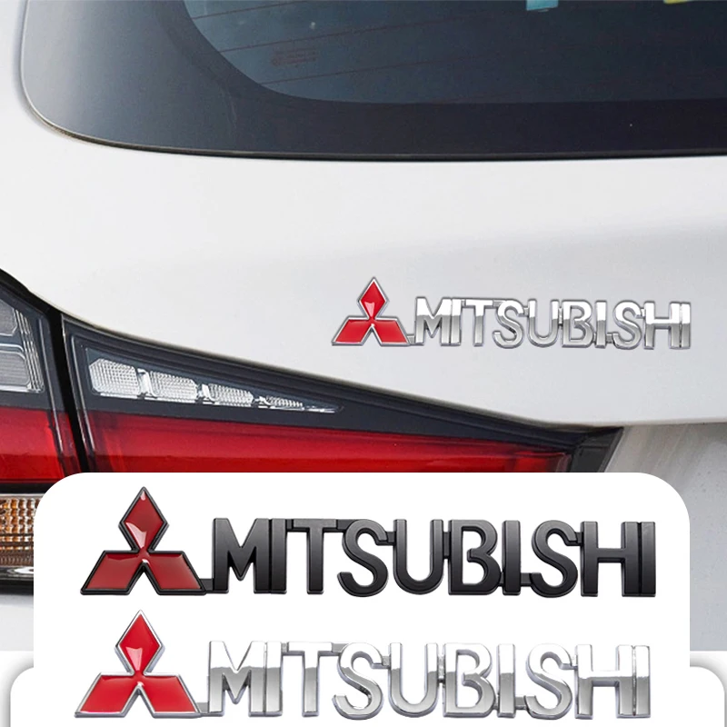 Metal Car Side Fender Sticker Alloy Badge Auto Logo Rear Trunk Decals For Mitsubishi Ralliart X Lancer EX Competition Outlander