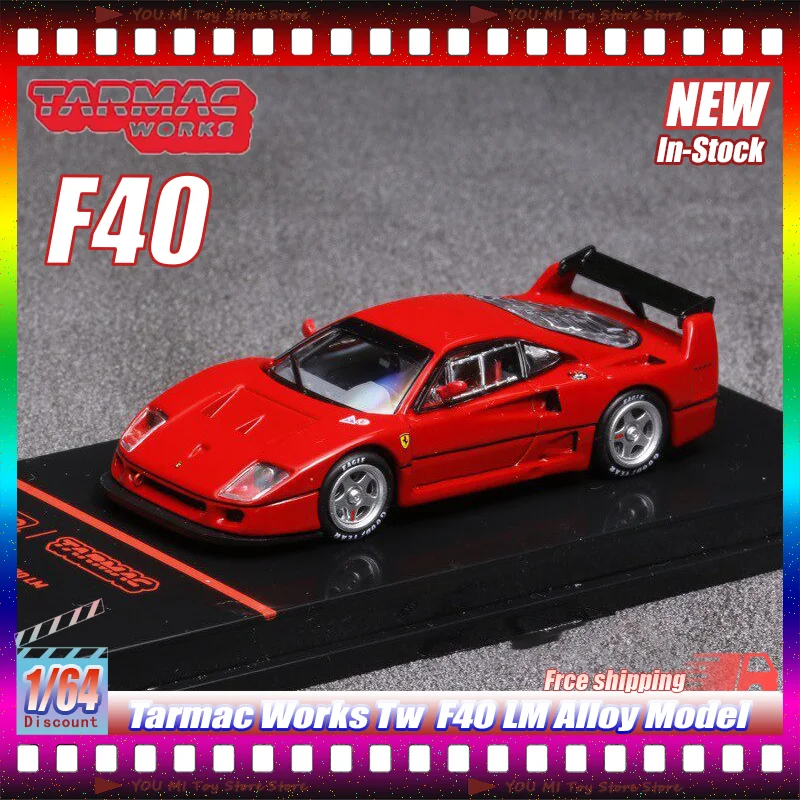 

Масштабная модель автомобиля Tarmac Works Tw F40 Lm из сплава, 1:64, в наличии, статическая, для демонстрации, настольное украшение, подарок для взрослых коллекционеров и любителей хобби
