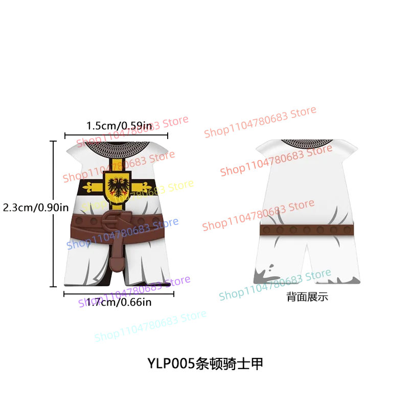 MOC Bouwstenen Middeleeuws Kruisvaarder Armor Accessoire Assemblagemodel Weergave Stuk Jongens Speelgoed Cadeau Verzameldecoratie