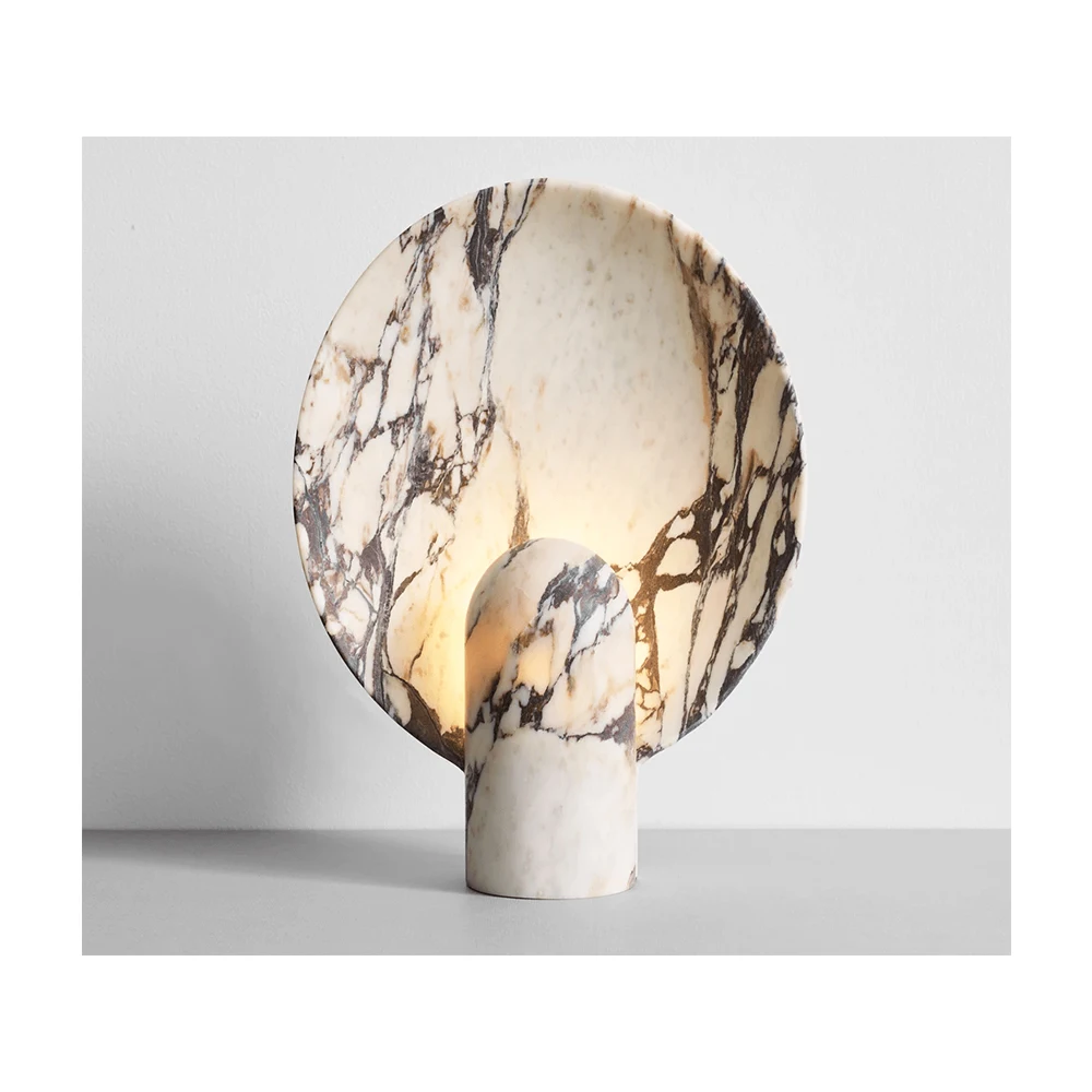 

Nordic White Marble Table Lamp Design Bedroom Led Lamp Natural Stone Marble Night Light Desk Lamp