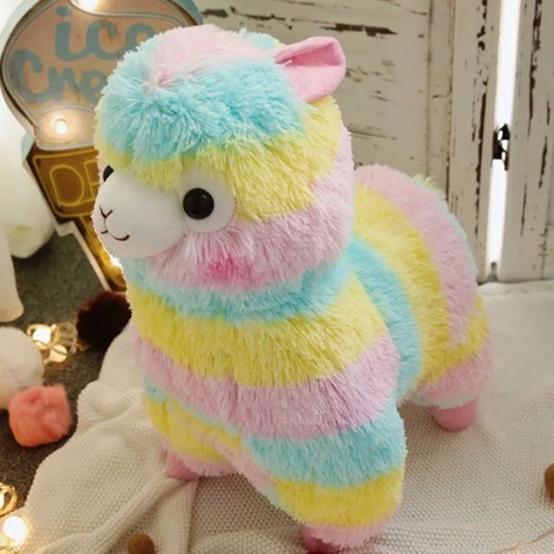 Multiple Sizes Cute Rainbow Sheep Alpaca Doll Divine Beast Plush Doll Gift