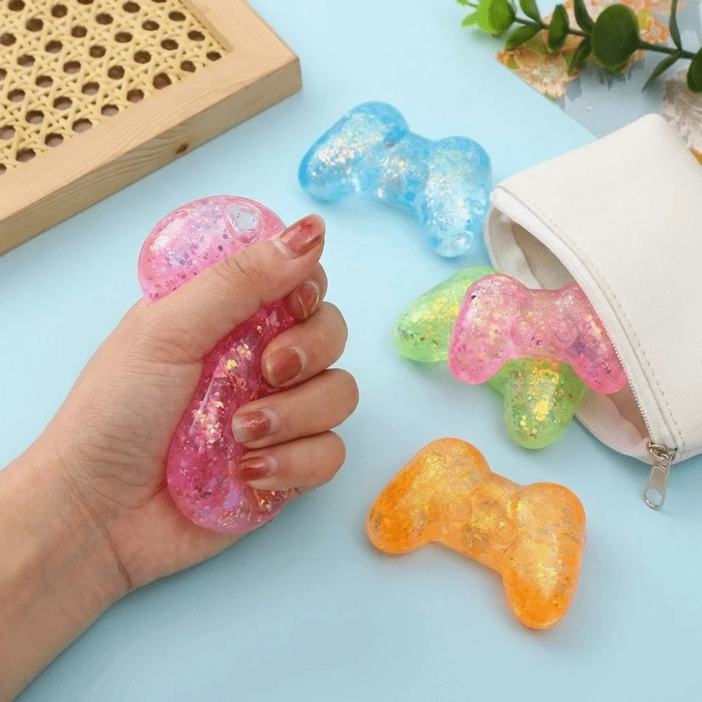 Cute Slow Rising Squeeze Ball Shell Glitter Filled Stretchable Fidget Ball Translucent Non Deforming Fidget Gift for Gamers