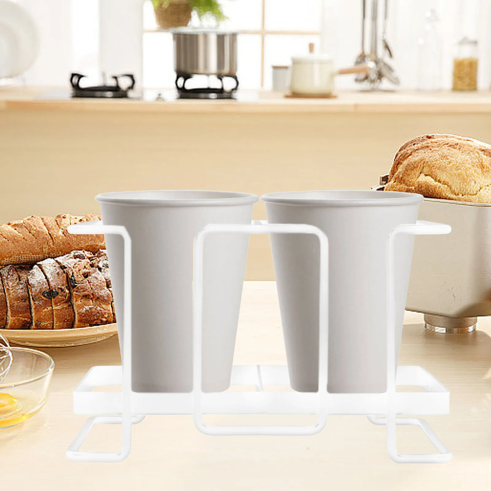 

Iron Paper Holder Large Capacity Coffee Station Organizer Countertop Cup Dispenser Home Supply Wear-Resistant Household