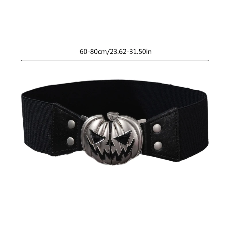 Pumpkin Waist Belt for Suit Mini Skirt Jeans Body Accessories for Women Girls Silver Buckle Woven Wide Belt Body Jewelry