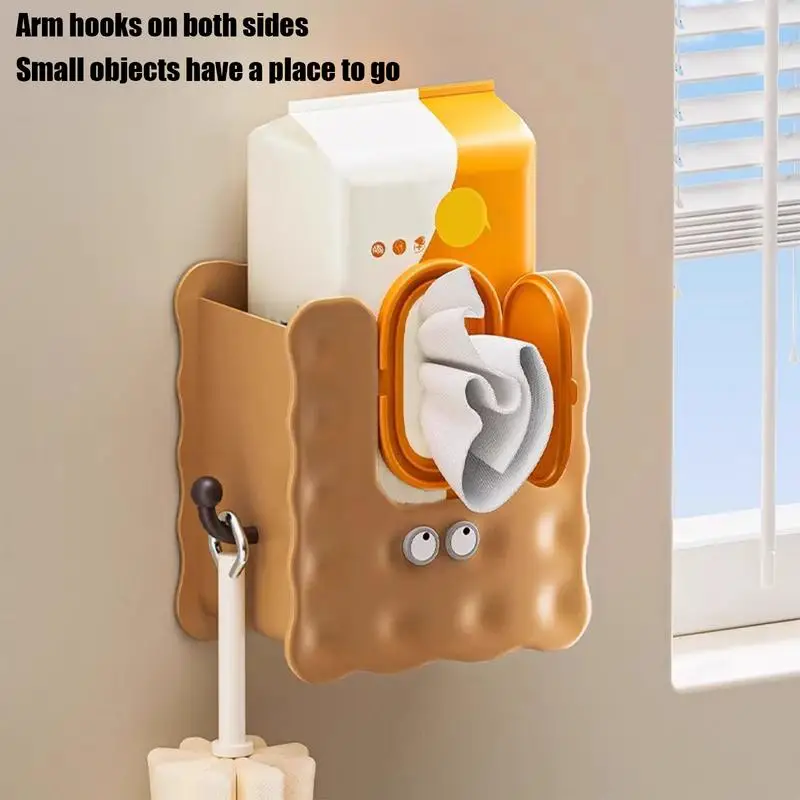 

Wall-Mounted Wet Wipe Dispenser creative bathroom paper box punch-free wall-mounted paper box convenient and cute For Toilet