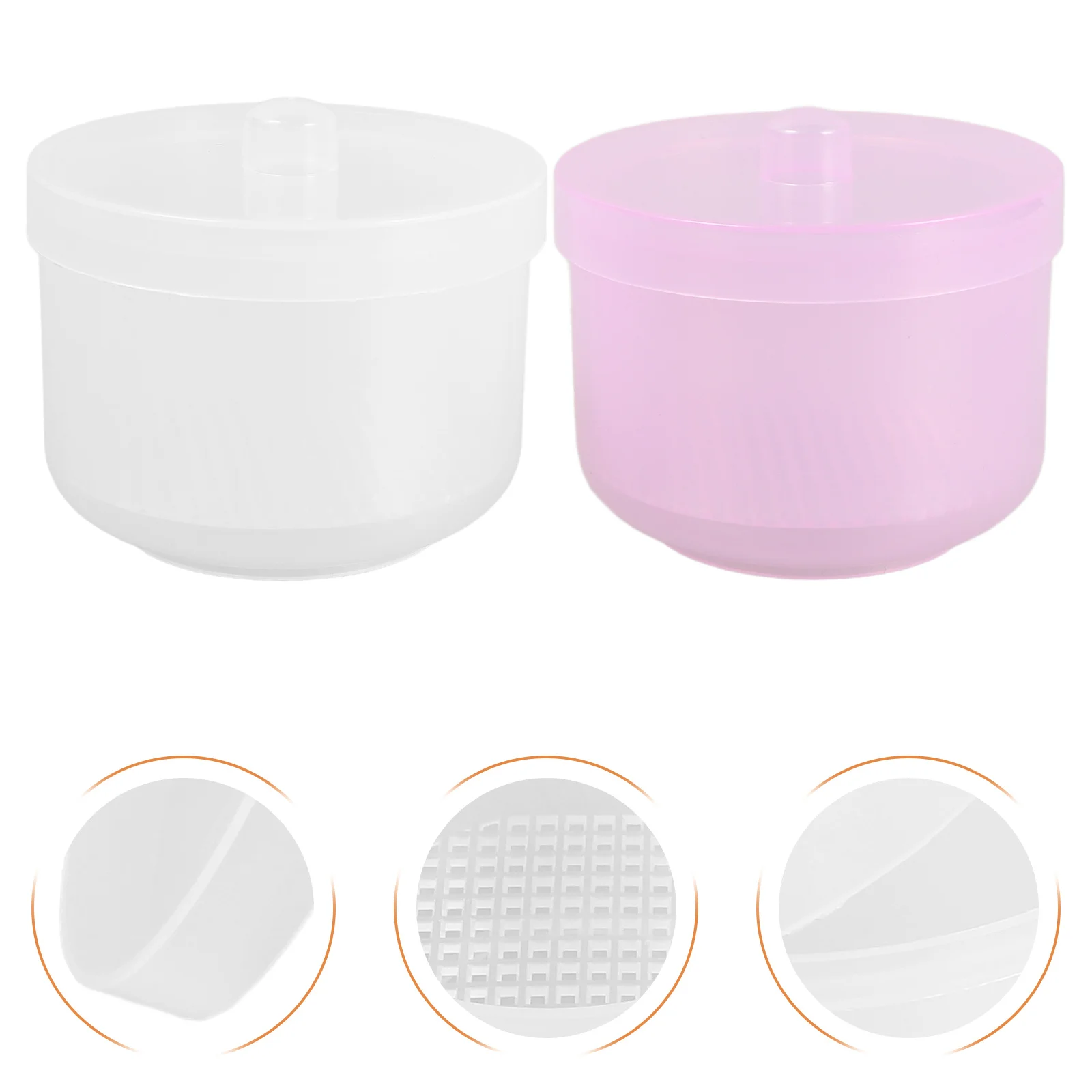 

2Pcs Nail Art Tool Cleaner Box Plastic Soaking Case Reusable Manicure Tool Sterilizer Tray Tweezer Nail Bit Cleaning Supplies
