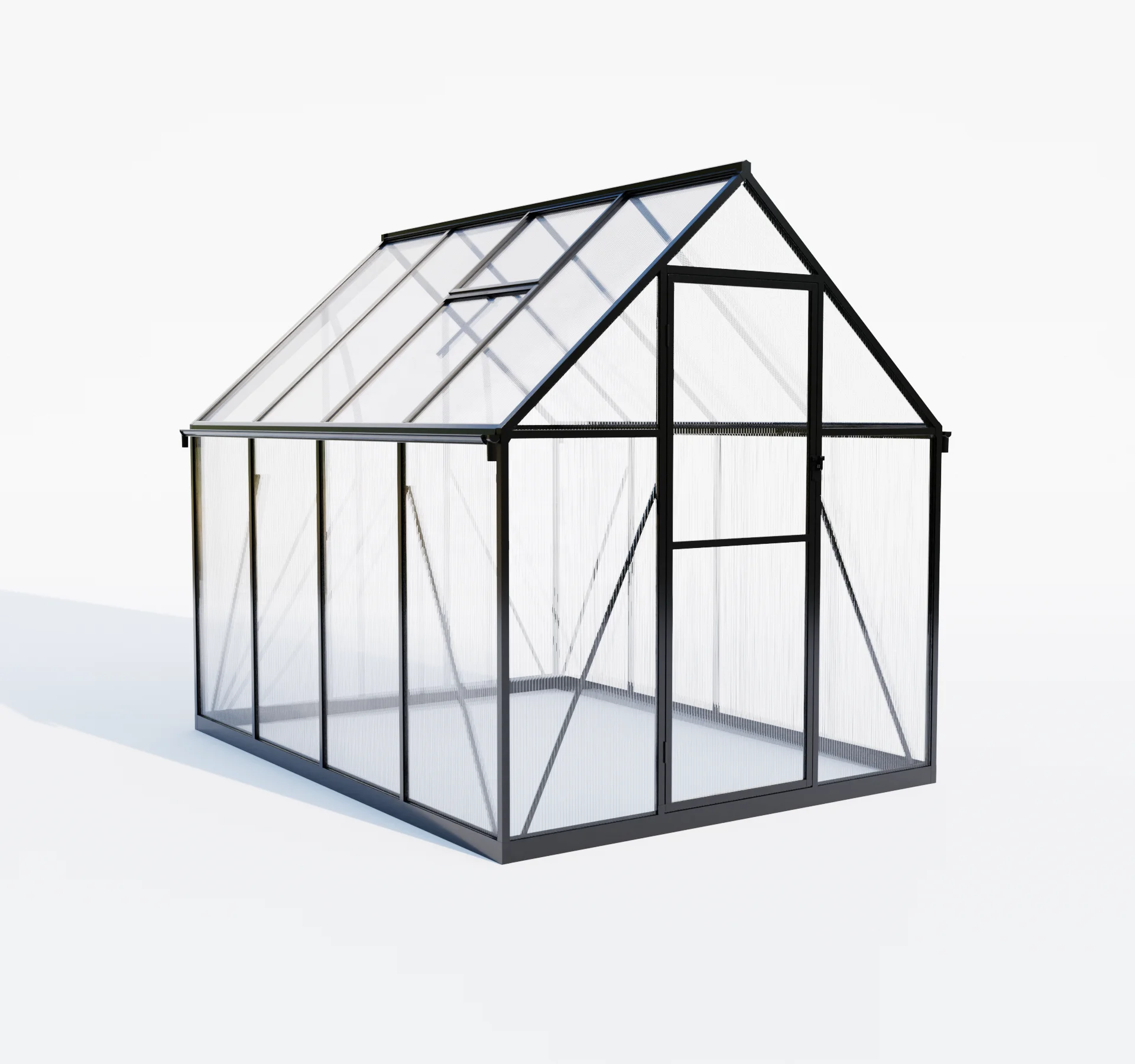 Modern Greenhouse for Garden Aluminum Structure and UV Resistant Plastic Wall Panel Easily Assemble Design Durable Waterproof