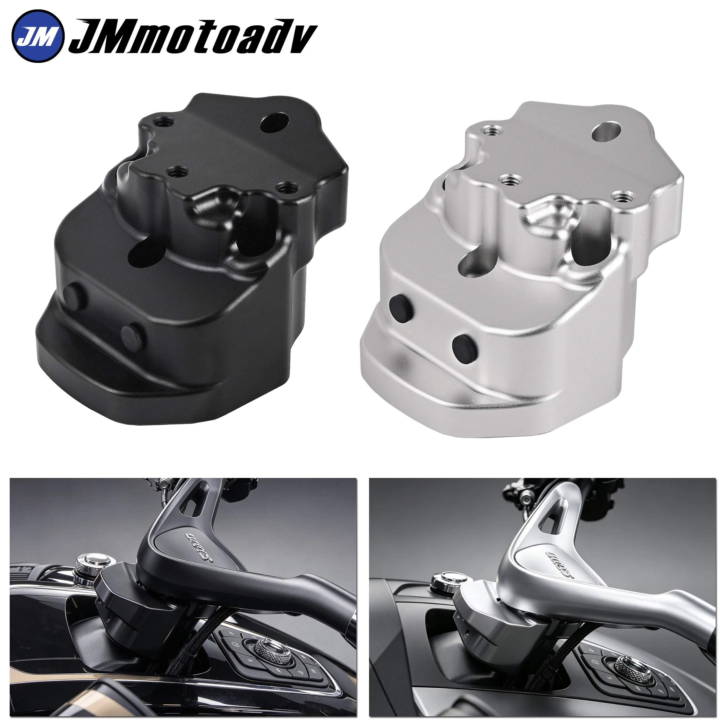 Motorcycle CNC Handlebar Riser 51mm Rise 15mm Rearward Offset For GWM SOUO S2000 2024+ Matte Black Silver Aluminum Alloy