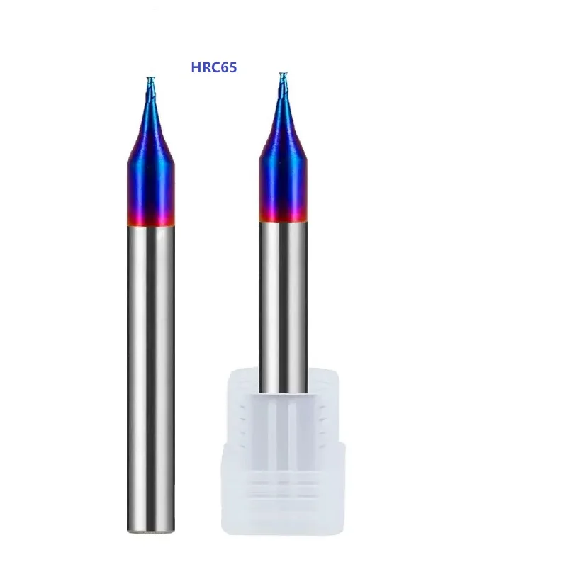 

HRC55 HRC60 HRC65 Плоская концевая фреза из микрокарбида 0,2 0,3 0,4 0,5 0,6 0,7 0,8 0,9 мм Квадратная фреза DLC Гравировальная фреза с ЧПУ