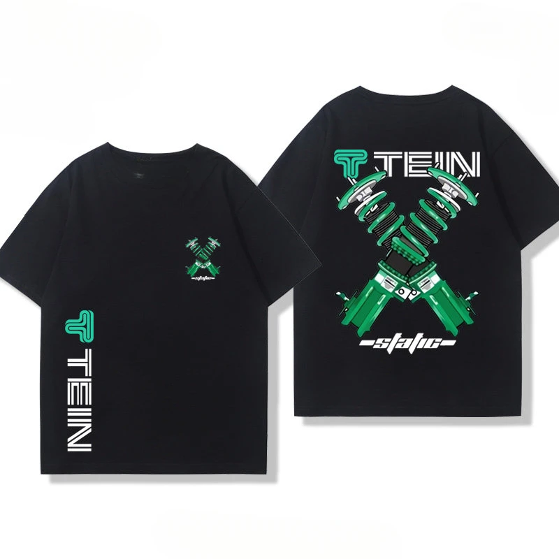 Japan TEIN Shock Absorber Modified Car Creative T Shirt Short Sleeve Men and Women Motorcycle Club Cotton Clothes