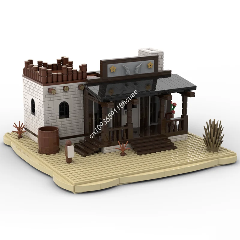 

1202 шт. MOC Шериф S Lock Up Западная модель Строительные блоки Рождественский подарок Конструкция DIY Творческая идея Образовательная игрушка Кирпич