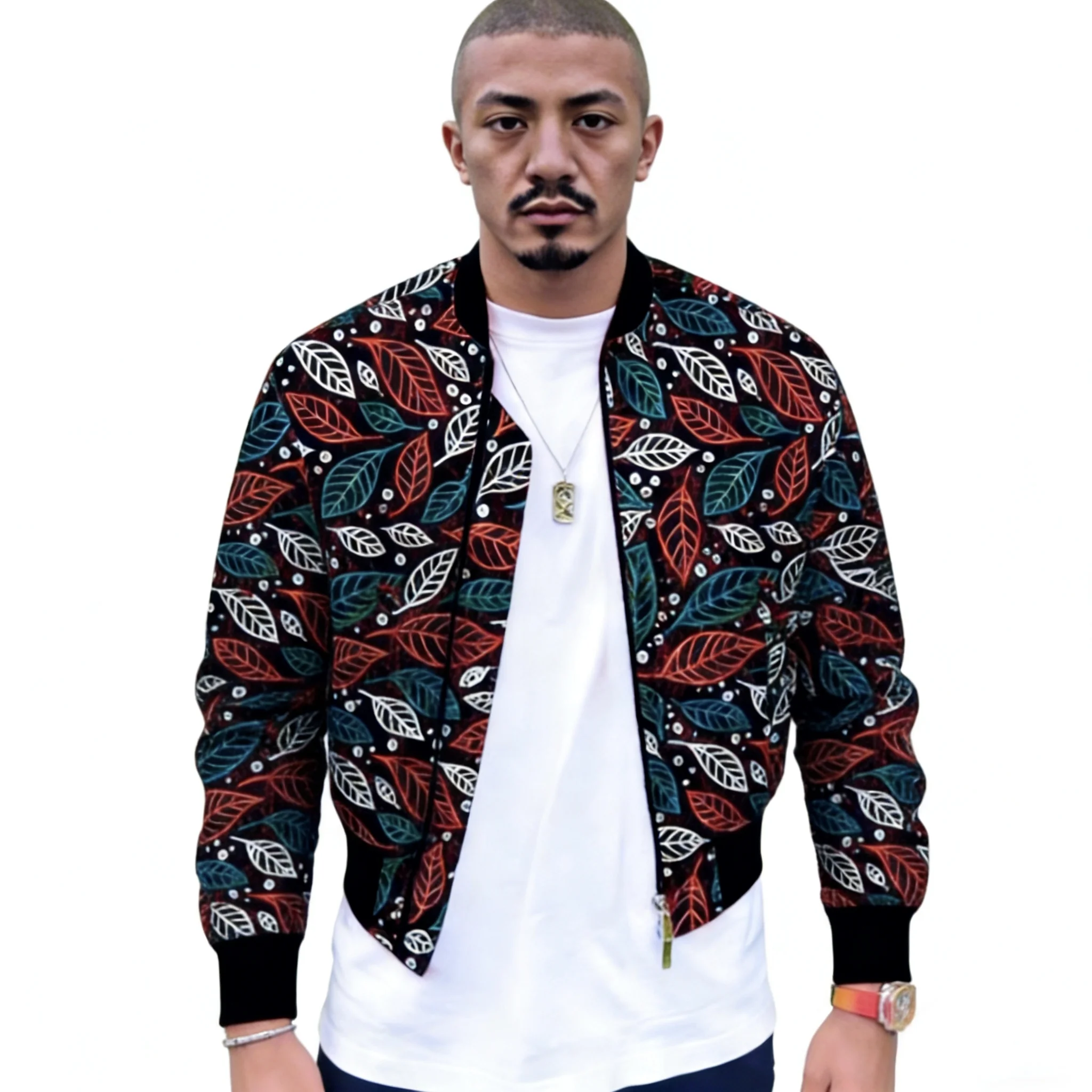 

Customized Mens Bomber Jackets Street Style Print Short Coat Male African Coutrue Tailored Traditional African Clothing