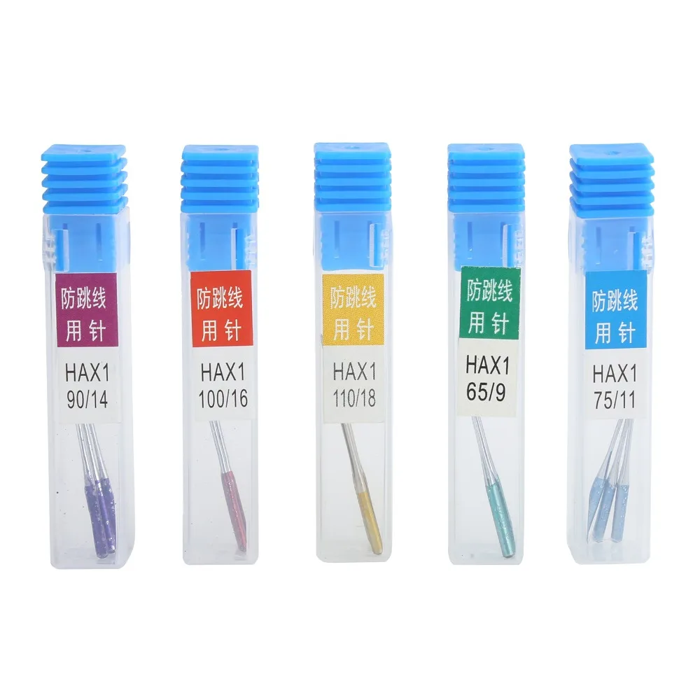 15pcs Anti-Jumping Sewing Machine Needles Regular Point Steel Anti-Jumping Needles Sharp Tips Flat Shank