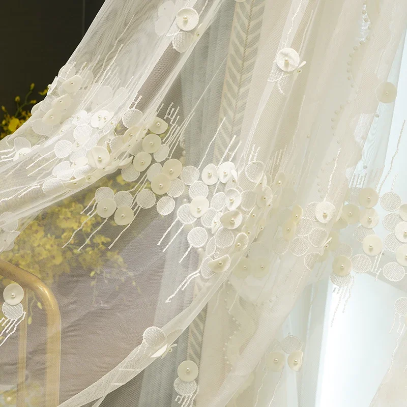 New Light Blue Beige Chenille Thickened Splicing Curtains for Living Room Bedroom Jacquard Window Screen Customization