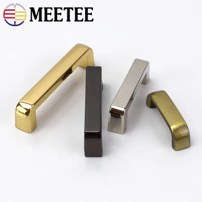 Meetee 5/10Pcs 13-38mm Metal Bag Buckles Arch Bridge with Screw Connector Hanger for Bags Belts Strap DIY Leather Crafts H5-2