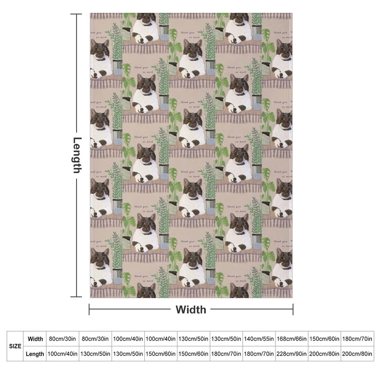 Cat Thank You So Much Throw Blanket Luxury Designer warm winter Nap Comforter Blankets