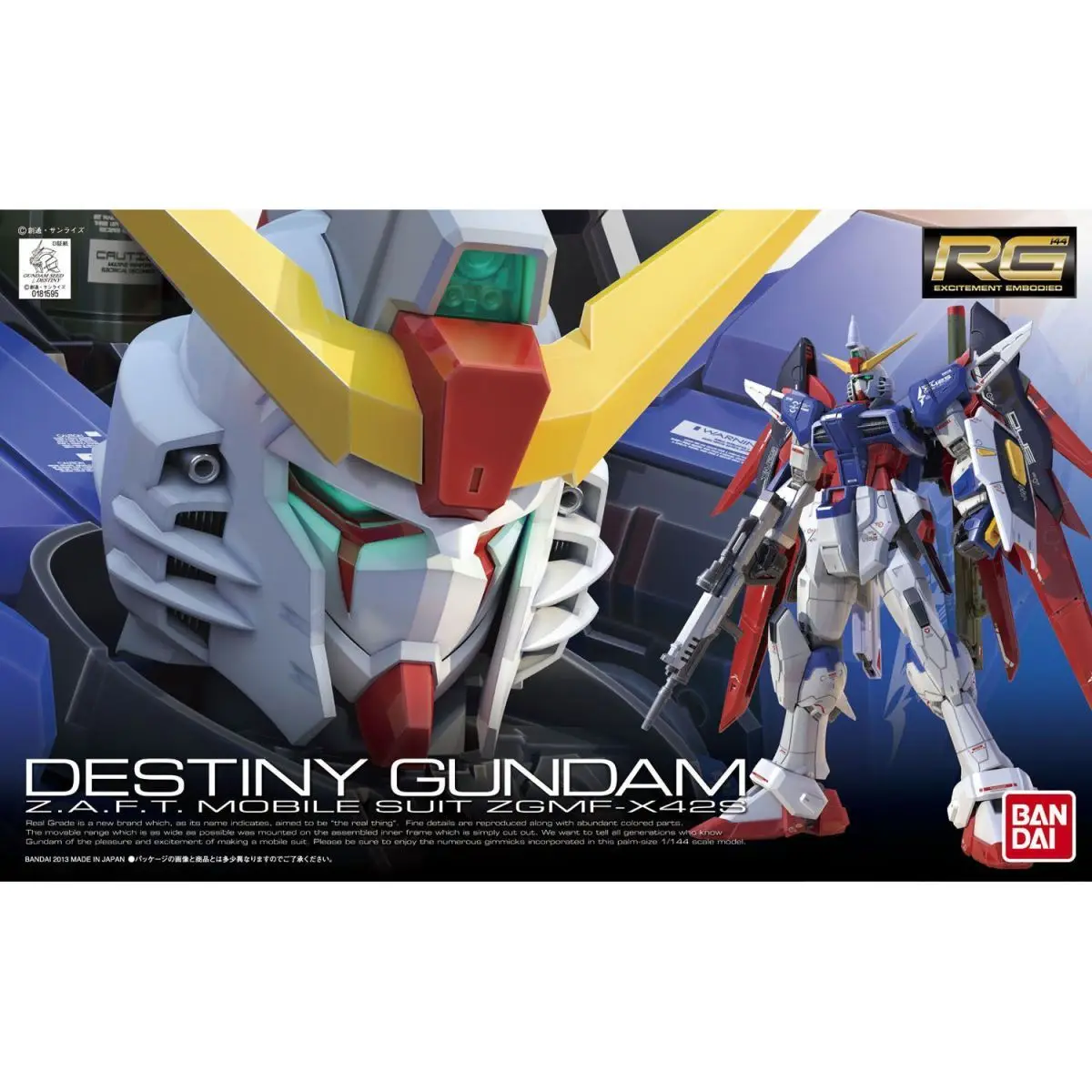 

Bandai Original Rg 11 1/144 Gundam Seed Destiny Zgmf-X42S Destiny Assembly Model Mecha Warrior Figurine Puzzle Toy