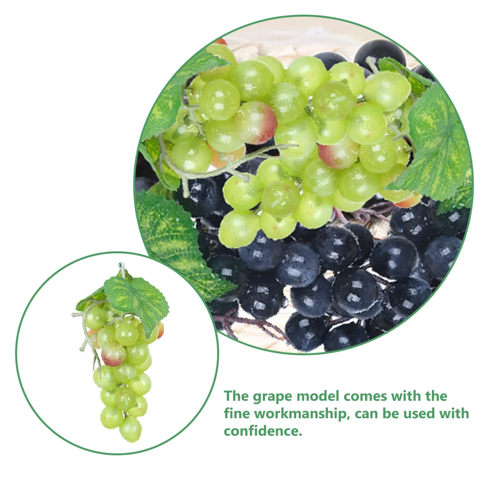 Fake Grapes Clusters Artificial Shop Window Decoration Fruit Realistic Toddler Fruitful