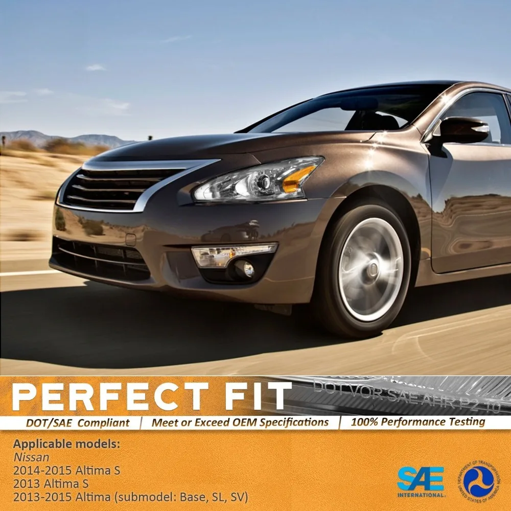 

Фара в сборе для водительской стороны для Nissan Altima 2013-2015 годов выпуска, 4-дверный седан, без лампы