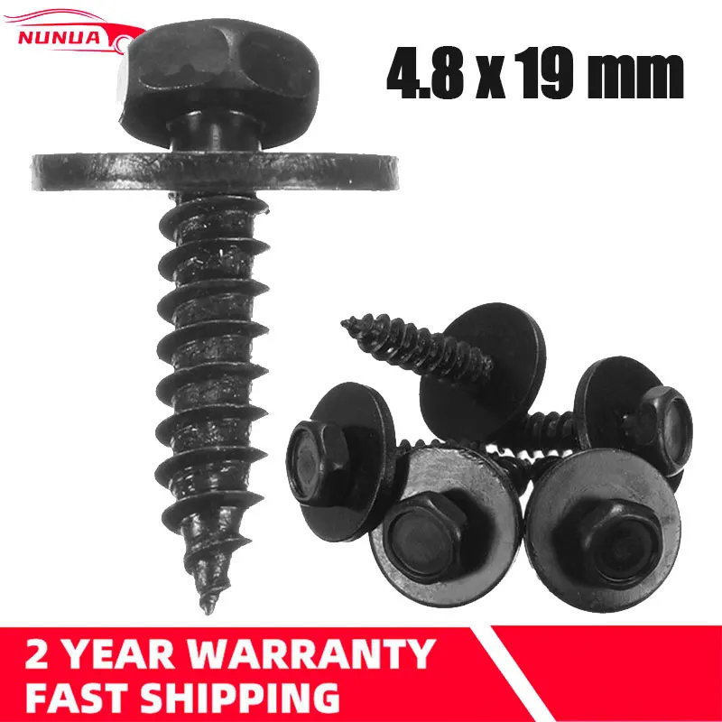 Car Self Tapping Tapper Screws And Washer 4.8 x 19 mm Black 8mm Hex Head Self Tapping Tapper Screws For BMW Repair Screws