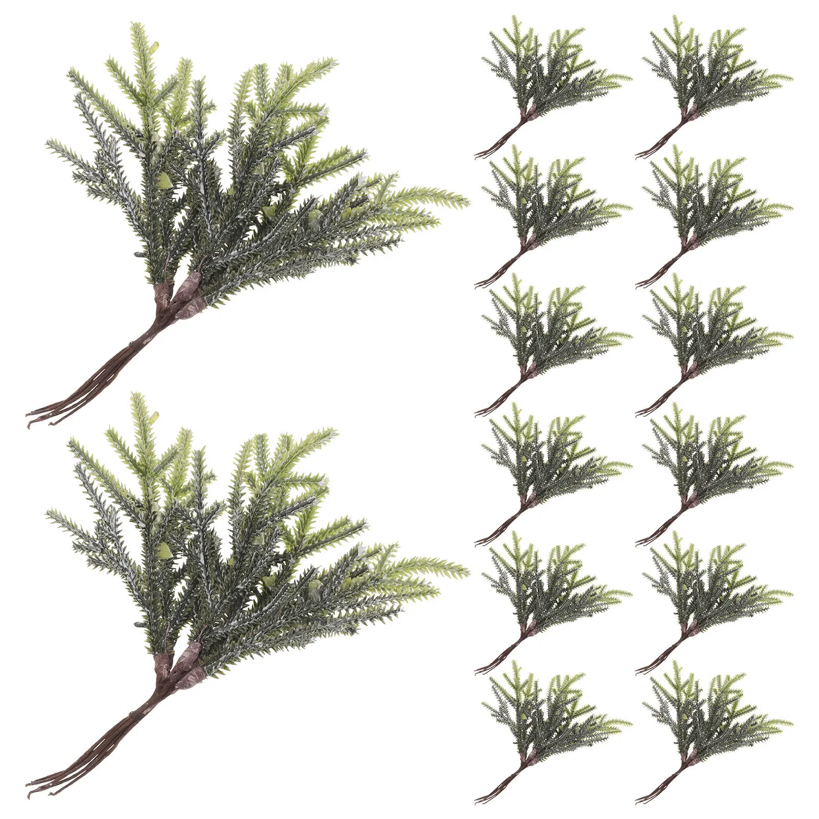

60pcs Artificial Pine Branches Greenery Realistic Fake Evergreen Stems For Christmas Tree Decoration Faux Green Plants Holiday