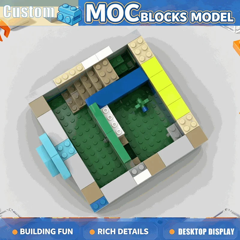 611PCS Colorful Bank House Building Blocks Set Cute MOC Modular Shop Model DIY Assembly Education Toy Combination Christmas Gift