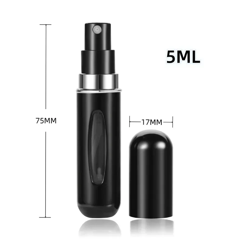 Mini botella de recarga de Perfume portátil de 5ml, tarro de Spray recargable, bomba de aroma, contenedores cosméticos vacíos, atomizador para herramienta de viaje