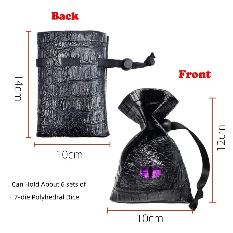 New Drawstring Dice Bag PU Leather DND Dice Pouch Tarots Oracle Cards Storage Bag Gift Coins Jewelry Accessories Dice Bag