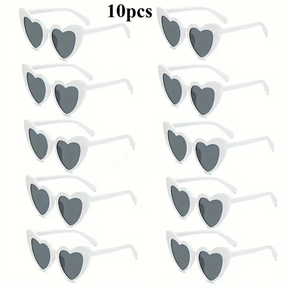10pcs Brand Heart Sunglasses Women Party Eyewear Vintage Wedding Travel Team Sun Cat Eye Mod Style Glasses