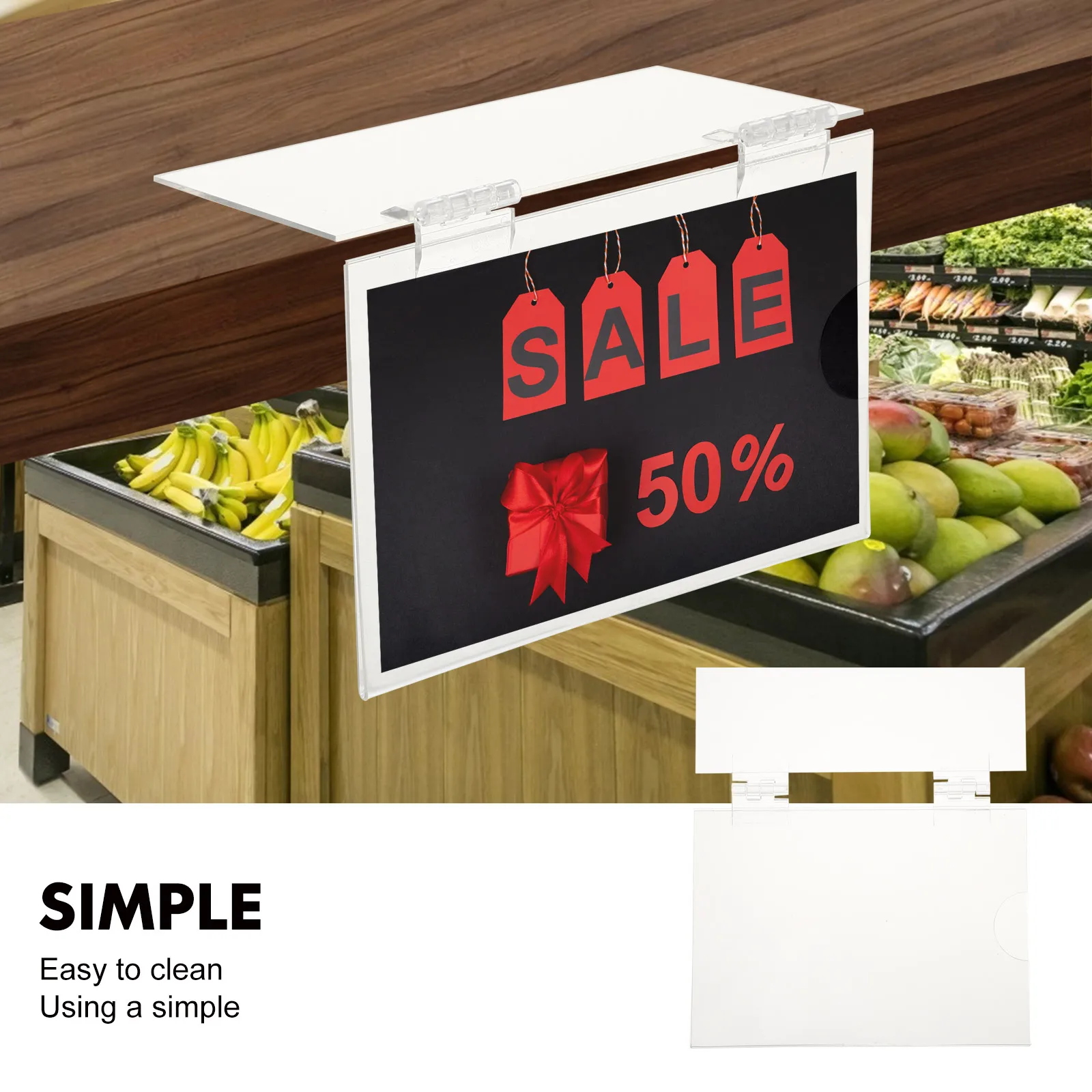 

10pcs Product Label Display Board Clear Acrylic Merchandise Tag Shelf Holders Transparent Price Sign Tag Rack for Goods Sturdy