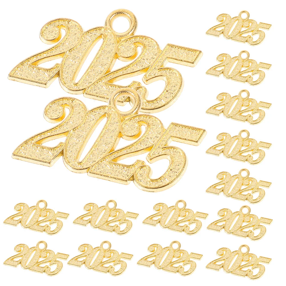 

30 Pcs 2025 Pendant Jewelry Making Accessory New Year Charm DIY Crafts Charms Number Friendsgiving Decor
