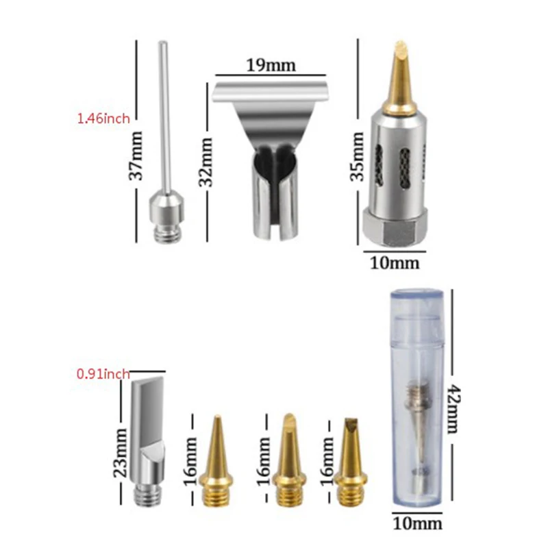 Kit penna per saldatore ricaricabile senza fili universale ABS Set di strumenti per saldatura di saldatore a gas portatili per elettronica 5/6 pezzi