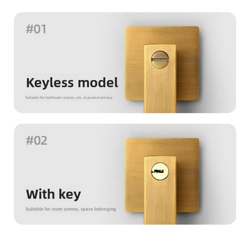 Simple Bathroom, Kitchen, Mechanical Silent Door Lock, High-end Feeling, Bedroom Anti Reverse Lock, Single Tongue Door Lock
