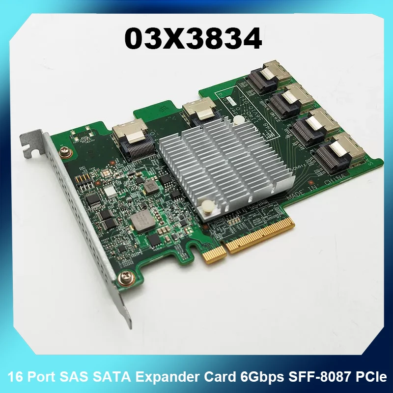 03X3834 16 Port SAS SATA Expander Card 6Gbps SFF-8087 PCIe Storage Expansion Card For Lenovo Server