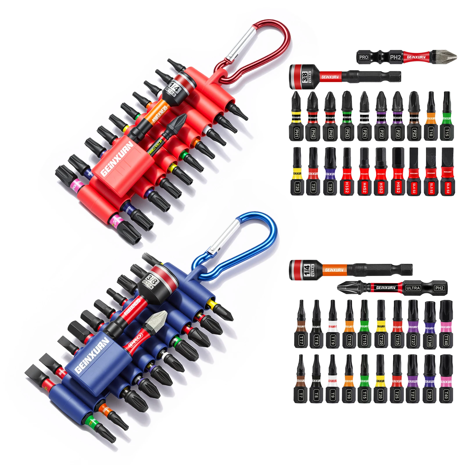 

Набор бит Geinxurn UTLTRA TORQUE с торцевыми головками и держателем для бит, набор шестигранных ударных бит для шуруповерта, для домашнего использования